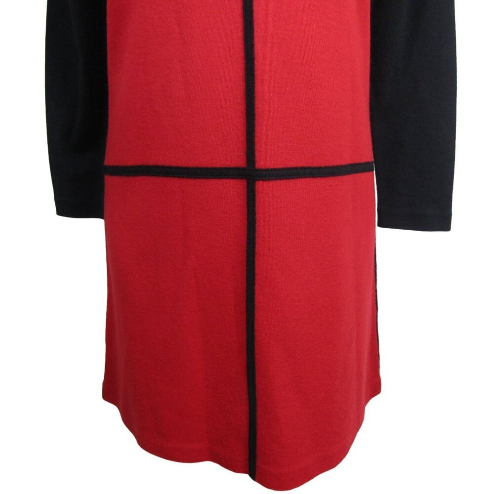 Vtg Color Block M 80s 90s Red Mod Abstract Academ… - image 3